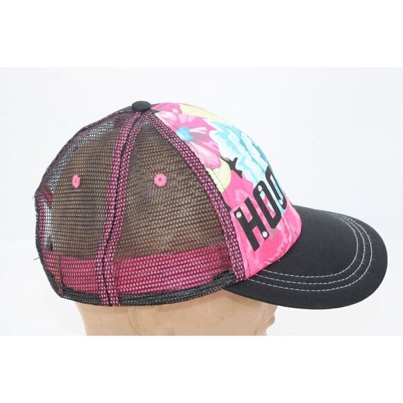 Hooters Black Pink Floral Ball Cap OSFM - Picture 2 of 6